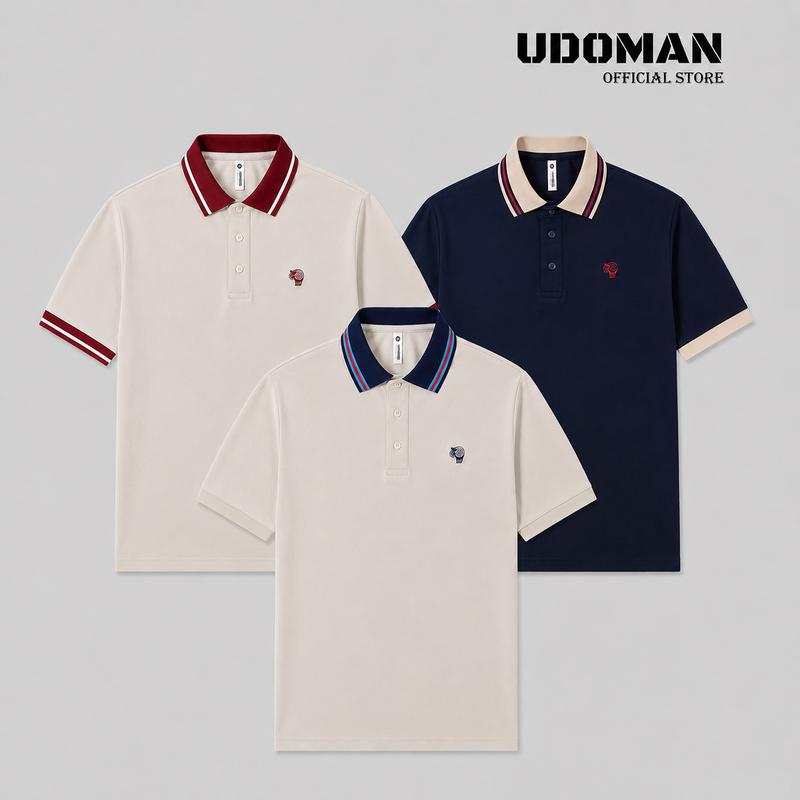 Áo polo UDOMAN nam nữ xanh cổ be đỏ mã UD.016 Menswear Top