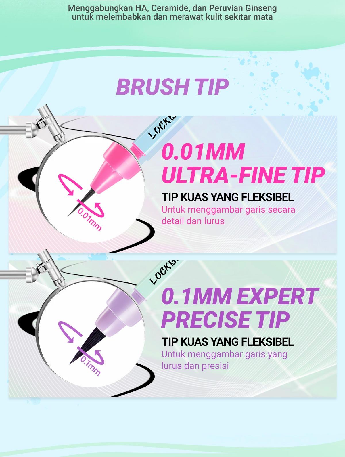 DAZZLE ME Lock & Wing! Duo Eyeliner Series Hyper Stay and Hyper Slim Smudgeproof Transferproof Waterproof Eyeliner Precise Tip