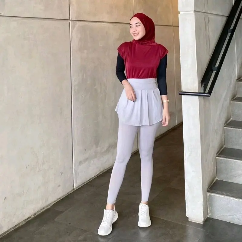 Celana ROK Legging Premium Saku untuk Olahraga, Senam, dan Lari Wanita || Rok legging Panjang Outdoor Sport
