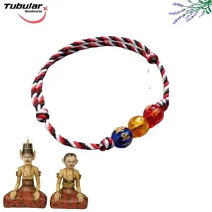 FREE KURA KURA REJEKI Gelang Tridatu Tiga Kristal Aura Rejeki / Gelang Benang Telon Weton Jawa Tali