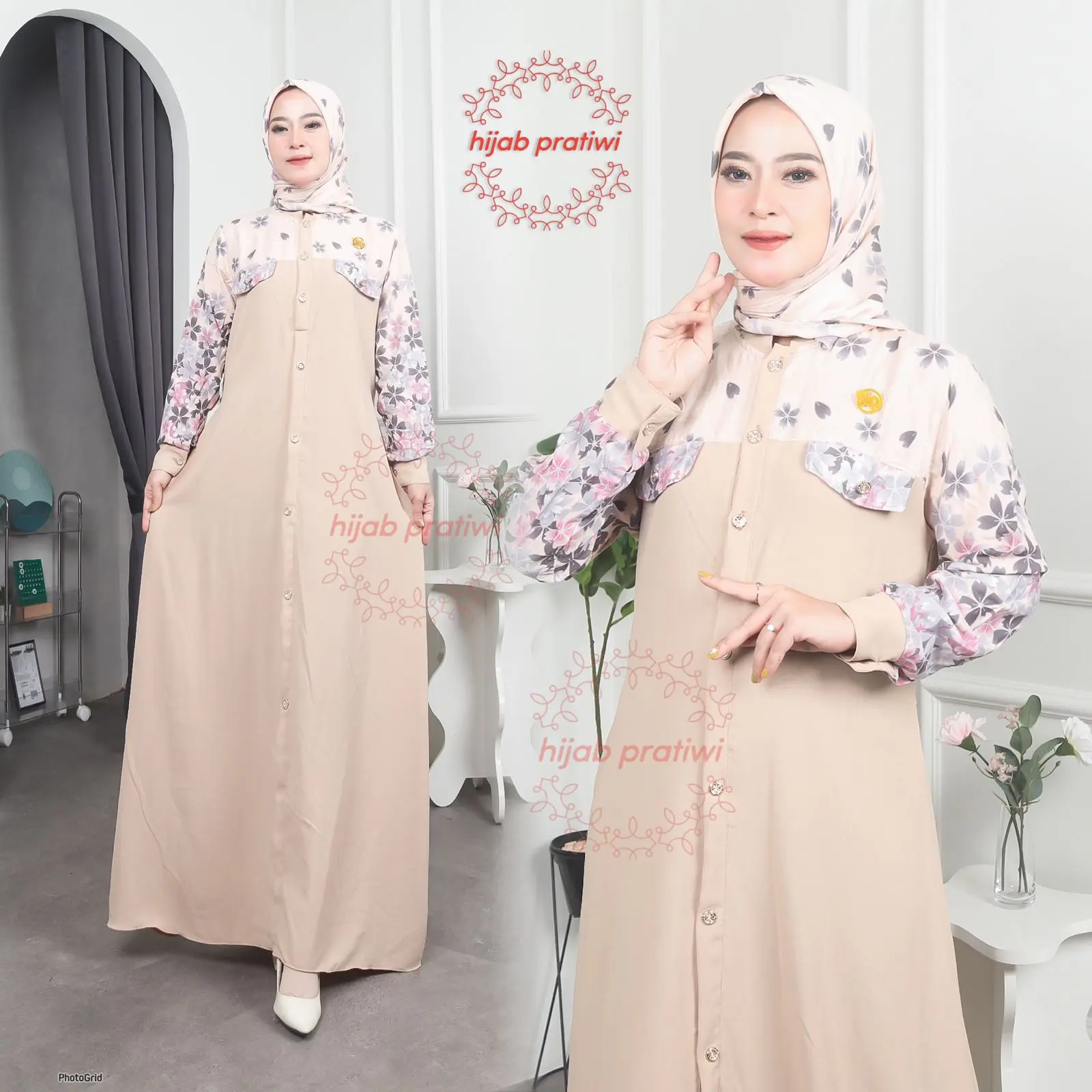 Lily Dres Free Hijab Gamis Crinkel Mix Rayon Terbaru 2024 Gamis Viral Kekinian