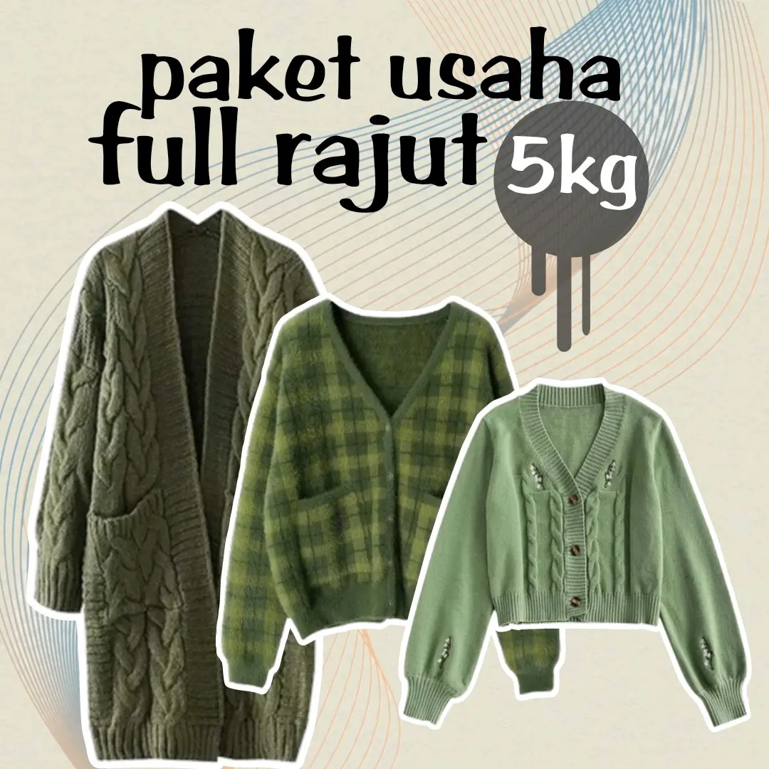 paket usaha full rajut 5 kg isi 15-30 pcs, rajut tebal, rajut tipis, rajut lengan panjang, rajut murah, baju atasan wanita, Knitwear, Sweater Cardigan, Outer, baju dewasa COD