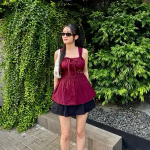 Cassie - Emily top Maroon - Atasan premium wanita