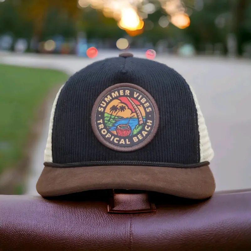 Topi Trucker Wankbay summer vibes Corduroy Dewasa Snapback 2