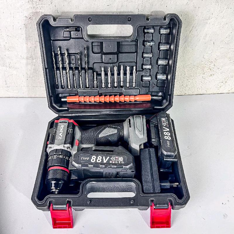 APR BOR impact drill BRUSHLESS TYPE AP85+ 10mm keyless auto lock 2baterai lxt 88vf mesin bor besi kayu driver sekrup drill 1
