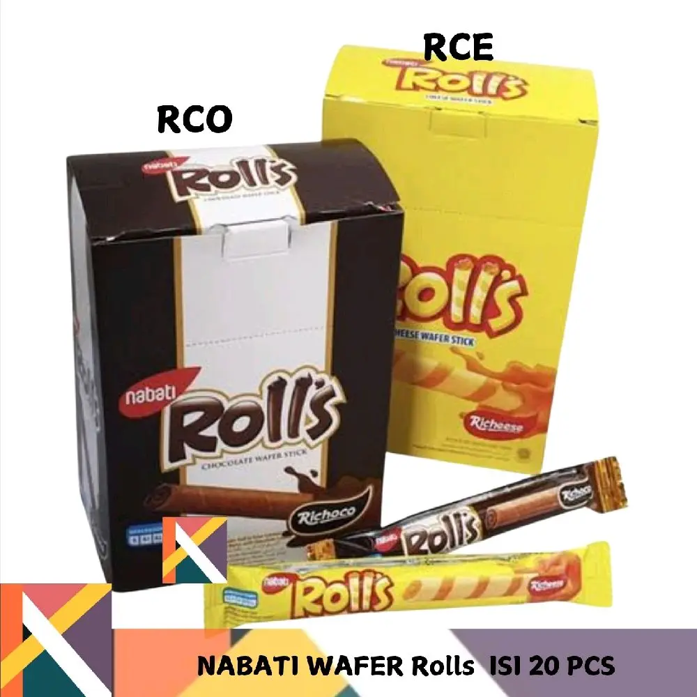 Wafer Stick Nabati Rolls 1 Box Isi 20pcs x 6 gram