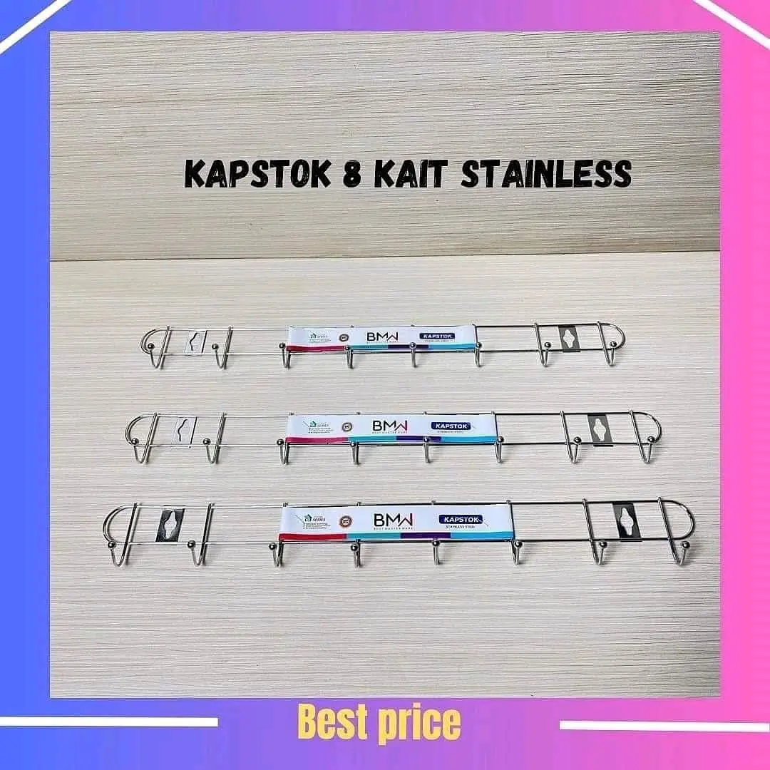 gantungan dinding stainless kapstok besi 8 kait