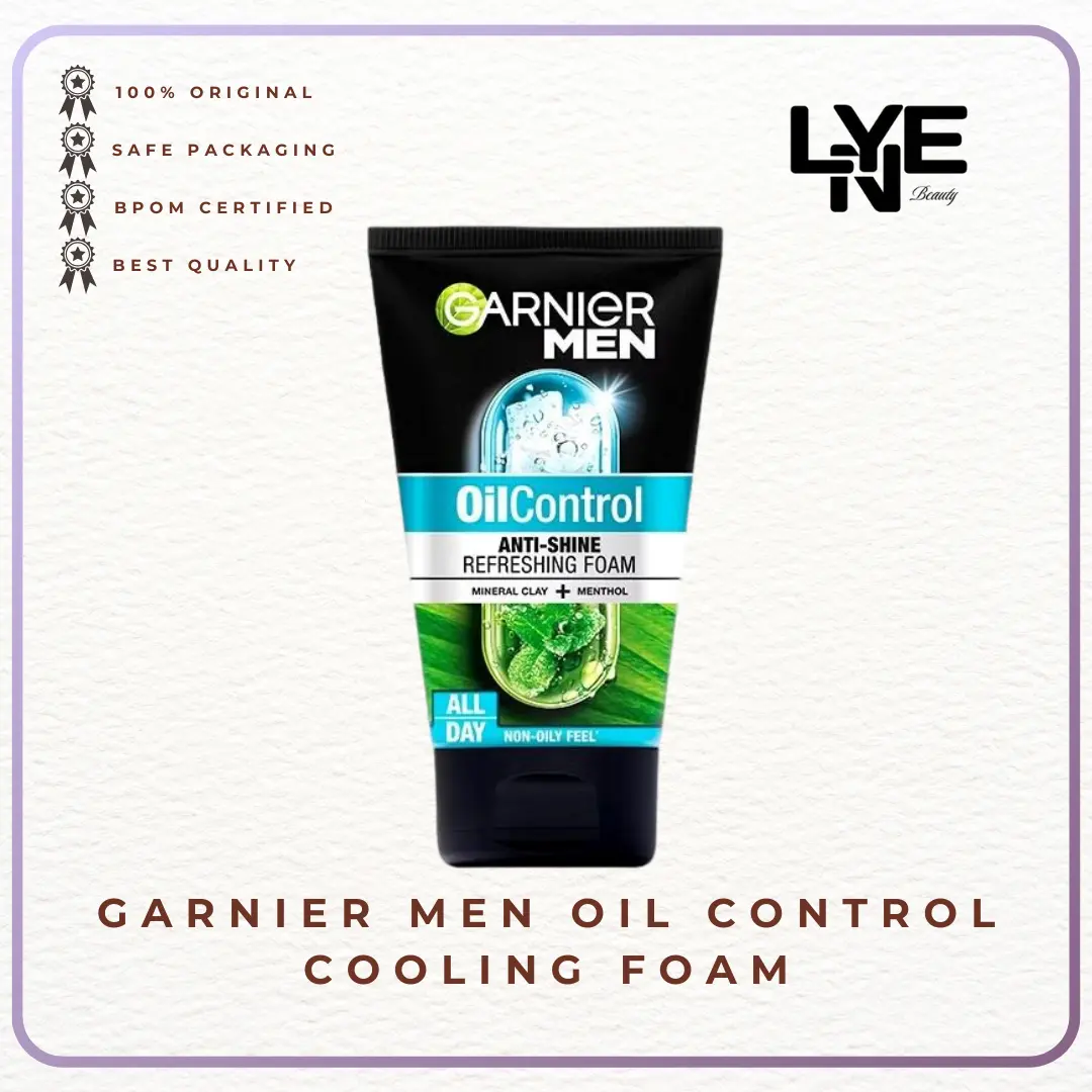 Garnier Men Oil Control Cooling Foam Refreshing Foam 100ml / 50ml Perawatan Pria Untuk Kulit Wajah Berminyak