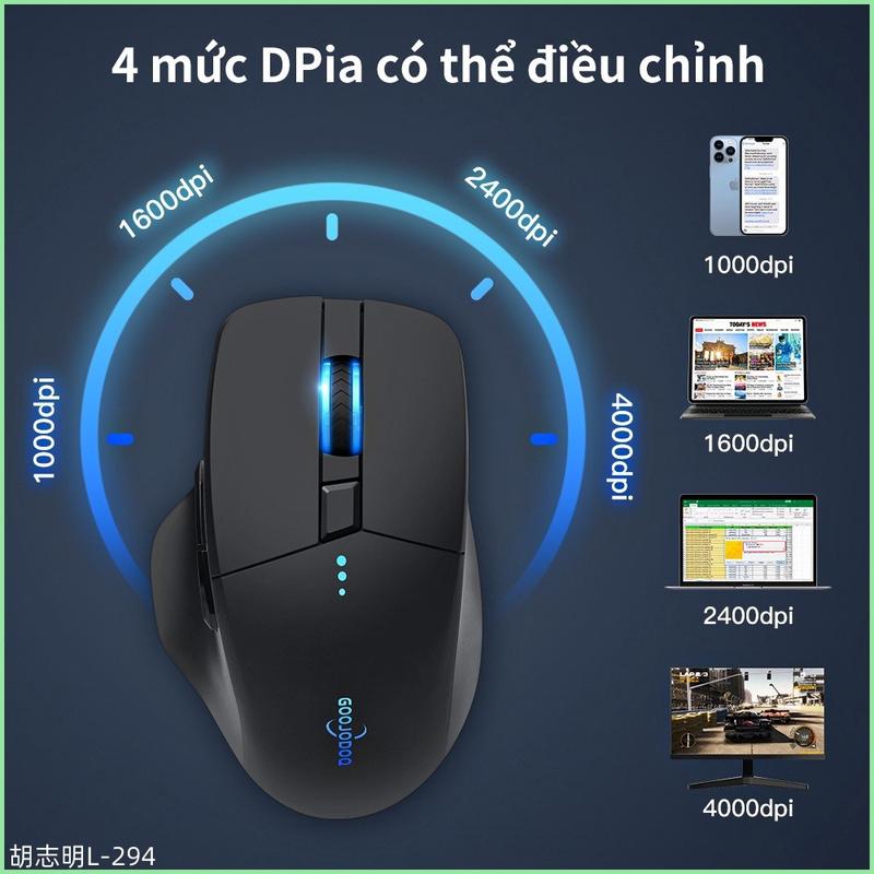 Bền màu Chuột không dây GOOJODOQ Bluetooth 4000DPI Máy tính USB 2.4GHz Công thái học cho chơi game