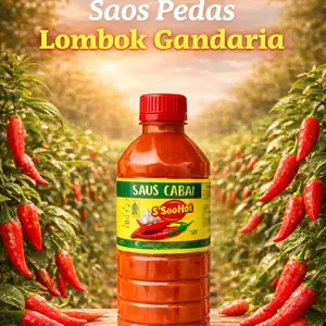 SAOS LOMBOK GANDARIA PEDAS 500ml Kemasan Botol Plastik S'ooHot Rasanya Pedas dan Nikmat untuk Makanan Anda Selai Praktis dan Mudah Digunakan