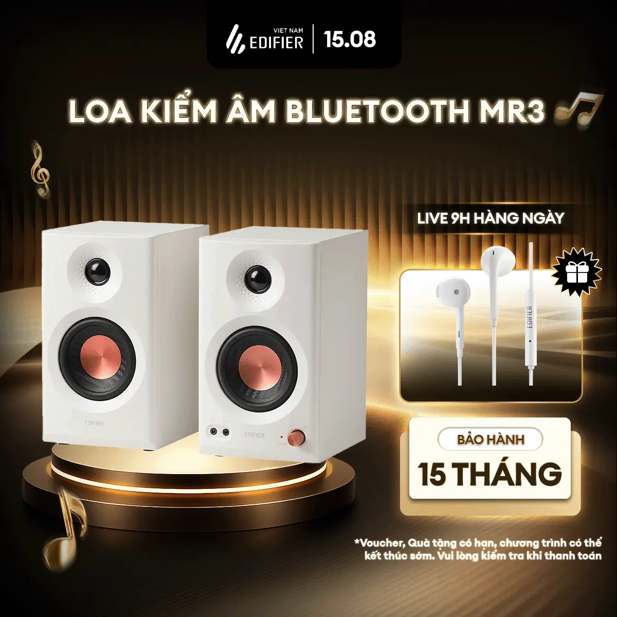Loa Kiểm Âm Bluetooth EDIFIER MR3/MR5 | Công Suất 36W | Bluetooth 5.4 | 2 Chế Độ Kiểm Âm Và Nghe Nhạc | Bảo Hành 15 Tháng