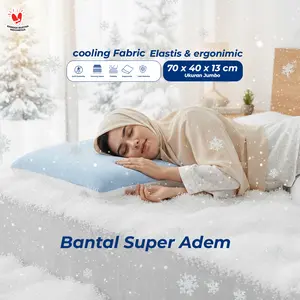 Lemboot Bantal Tidur Jepang Memory Foam Ukuran 70x40x8cm Bantal Tidur Jepang Super Adem Cooling Fabric Elastis & Ergonomis