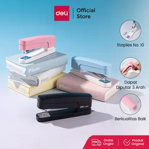 Deli Rotateable Stapler Staples Dapat Diputar 3 Arah 15 Lembar #10 EM288