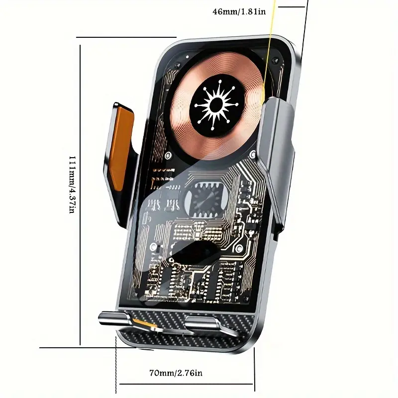 Bộ sạc ô tô không dây nhanh, Mô hình Majesun, 15W, Vòng đeo tay Cảm Ứng Gắn Cửa Thông Gió, Thông Dụng, Kẹp Tự Động, Cảm biến hồng ngoại, Xoay 360 °, Sạc nhanh không dây thông minh, Giá đỡ xe cho điện thoại 3