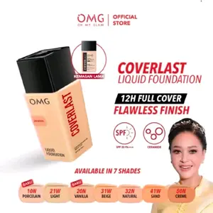 OMG Converlast Liquid Foundation 25ml ( Natural - Beige - Light - Ivory - sand - Caramel - Creme - Vanilla - Porcelaine  )