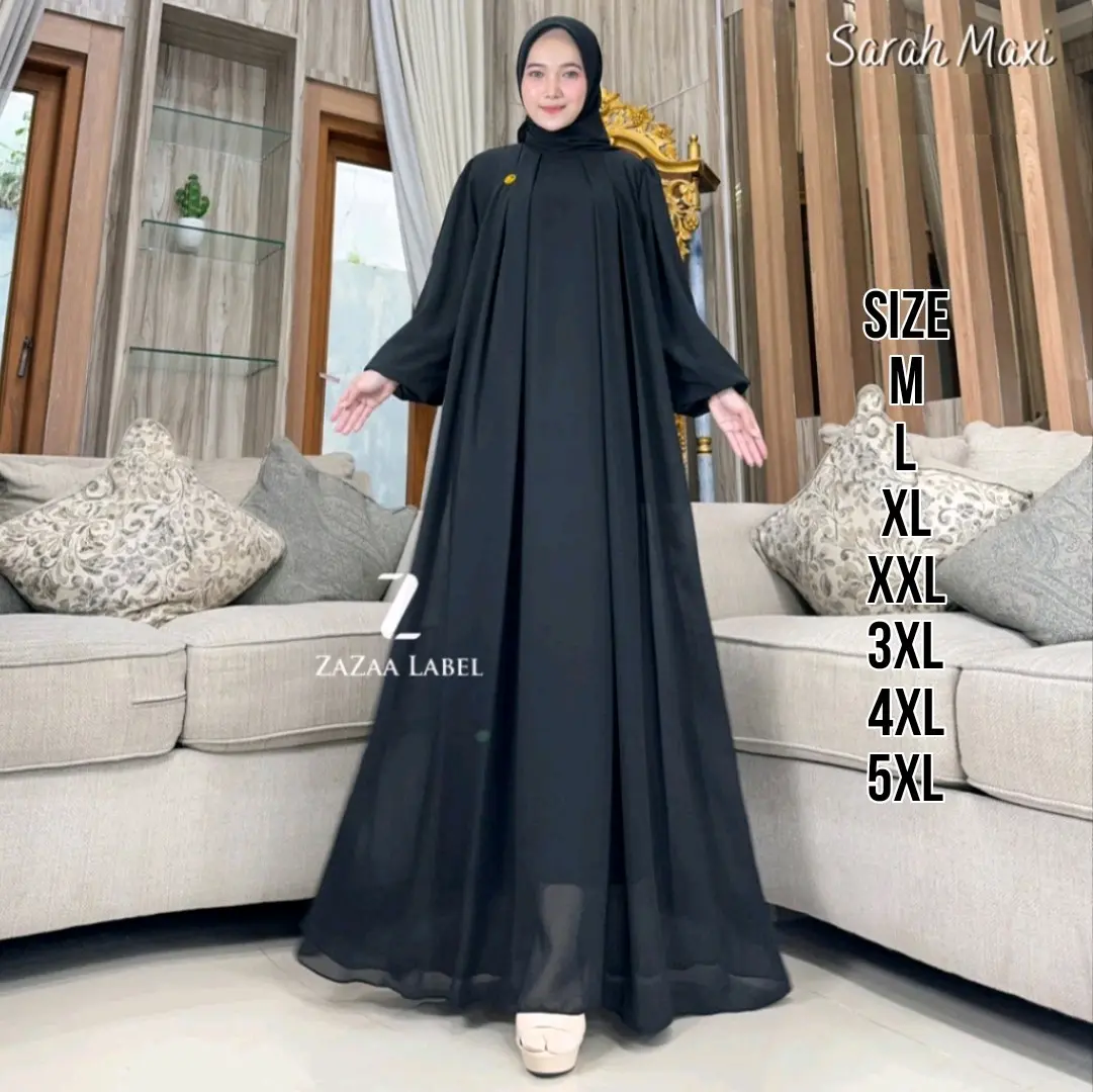 Gamis Terbaru 2024 Sarah Maxy Gamis Wanita Jumbo Ukuran M-5XL Remaja Muslimah Mewah Terbaru Lebaran