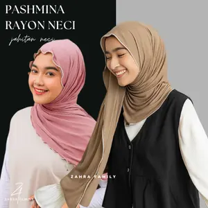 Pashmina Rayon Neci Pashmina Kaos Rayon Jahitan Neci 185cm x 65cm