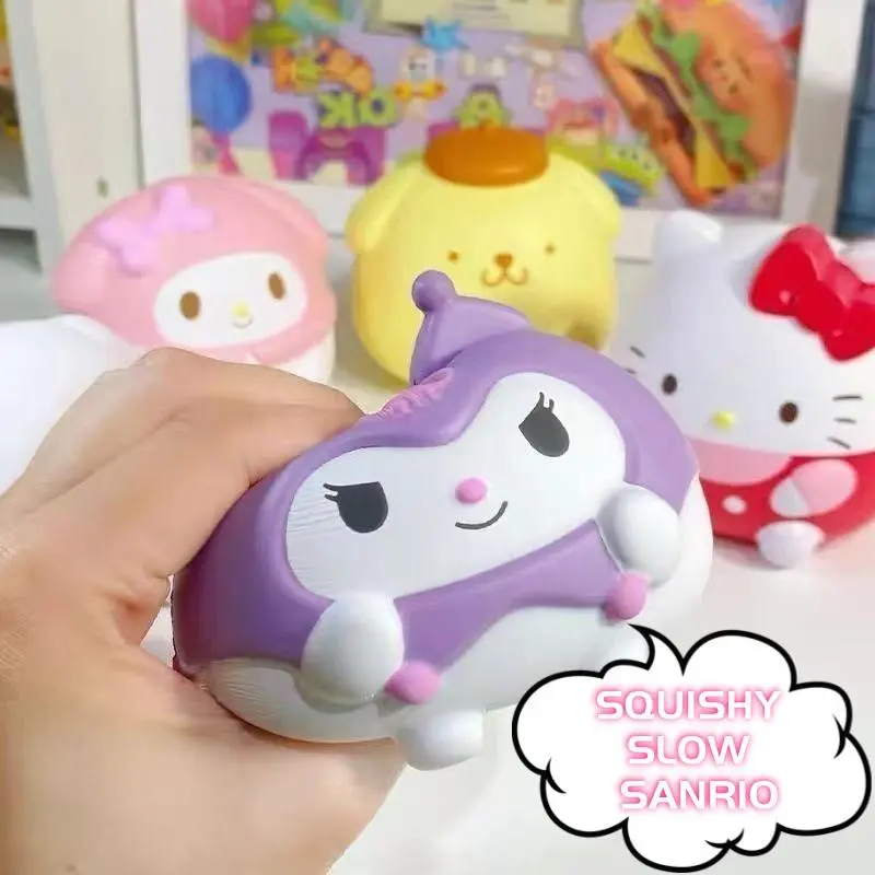 Squishy Kuromi Melody Hello Kitty Cinnamoroll Mainan Squisy Lucu Pencet Super Slow Soft Trendy Mainan Squisi Lucu Size Besar Mainan Anak Koleksi