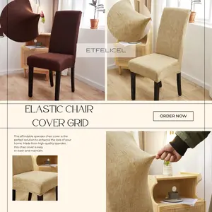 Elastic Chair Cover Corn Grid / Penutup Sarung Kursi Makan Bangku Elastis Scretch