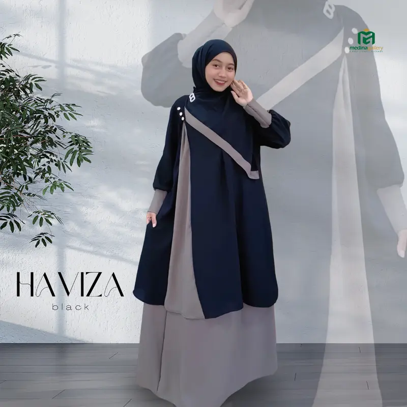 HAVIZA Set Rok Tunik Sar'i Set hijab Busui Wudhu friendly Terbaru 3