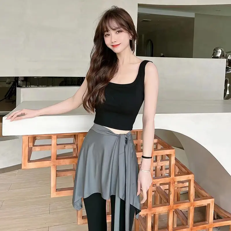 Kaka  Womenswear sports camisole undershirt female internal and external wear anti-glare with chest pads large U-shaped back bottoming long and short version! Tops Cotton Sexy Tube