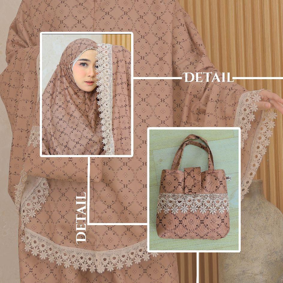 Mukena Wanita 2 in 1 Katun Premium Motif Mewah Renda Cantik dengan Desain Elegan dan Nyaman untuk Penggunaan Sehari-hari Mukenah Jumbo Dewasa Travel