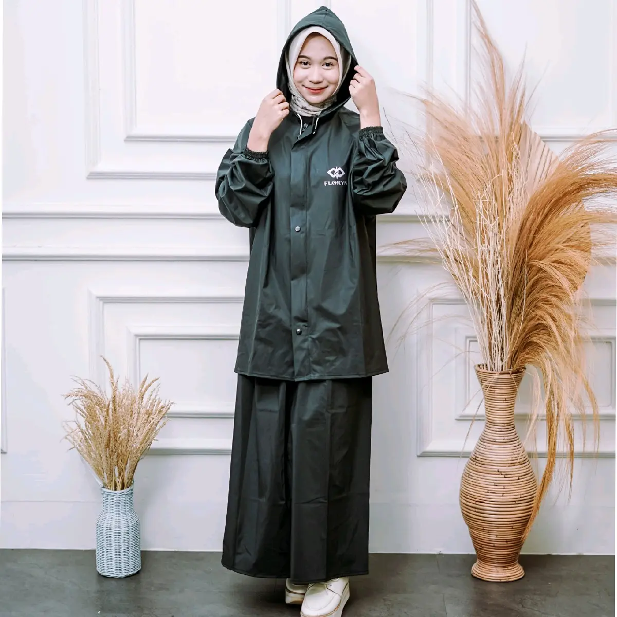 Jas Hujan Wanita Rok Mantel Hujan Setelan Baju Dan Rok Bahan Tebal PVC 0,25 Kuat Best Quality RAINCOAT
