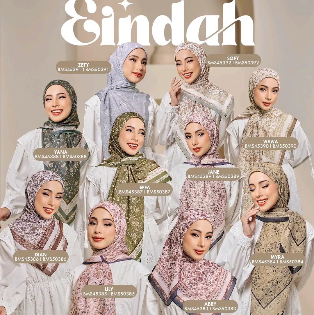 Eindah bawal Hanami premium cotton voile in bidang 45 & 50