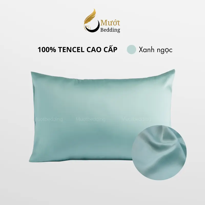 Vỏ gối Lụa Tencel 60s trơn màu 50x70 45x65 40x60 35x50cm Mướt Bedding, áo gối 100% Tencel 60s cao cấp đầy đủ size 6