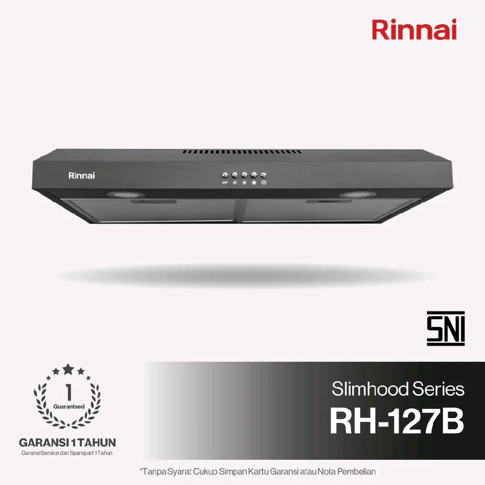 Rinnai Cooker Hood Slim Hood Series Type RH-127B Garansi 1 Tahun SNI Certified