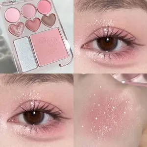 Palette Makeup Pink Cute – Eyeshadow & Blush Glitter Love Edition