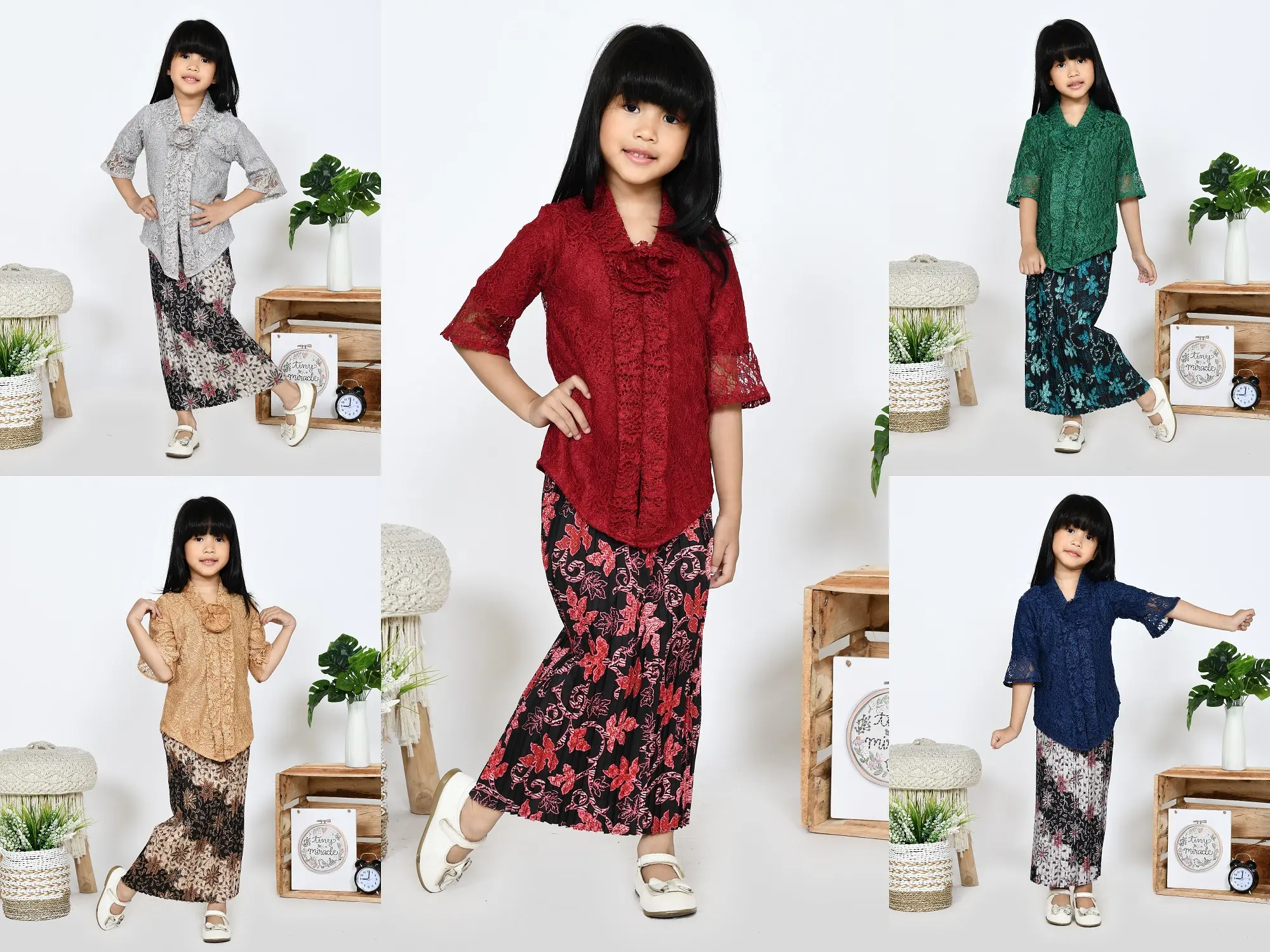 Setelan Kebaya Anak Kutu Baru ENCIM KID Brukat Pesta Kondangan