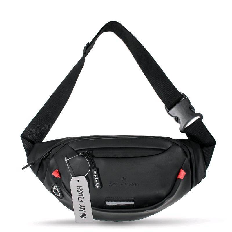 MyFlush Satchel Waistbag - Tas Selempang/Bahu Anti Air Unisex - Hitam, Slingbag 1