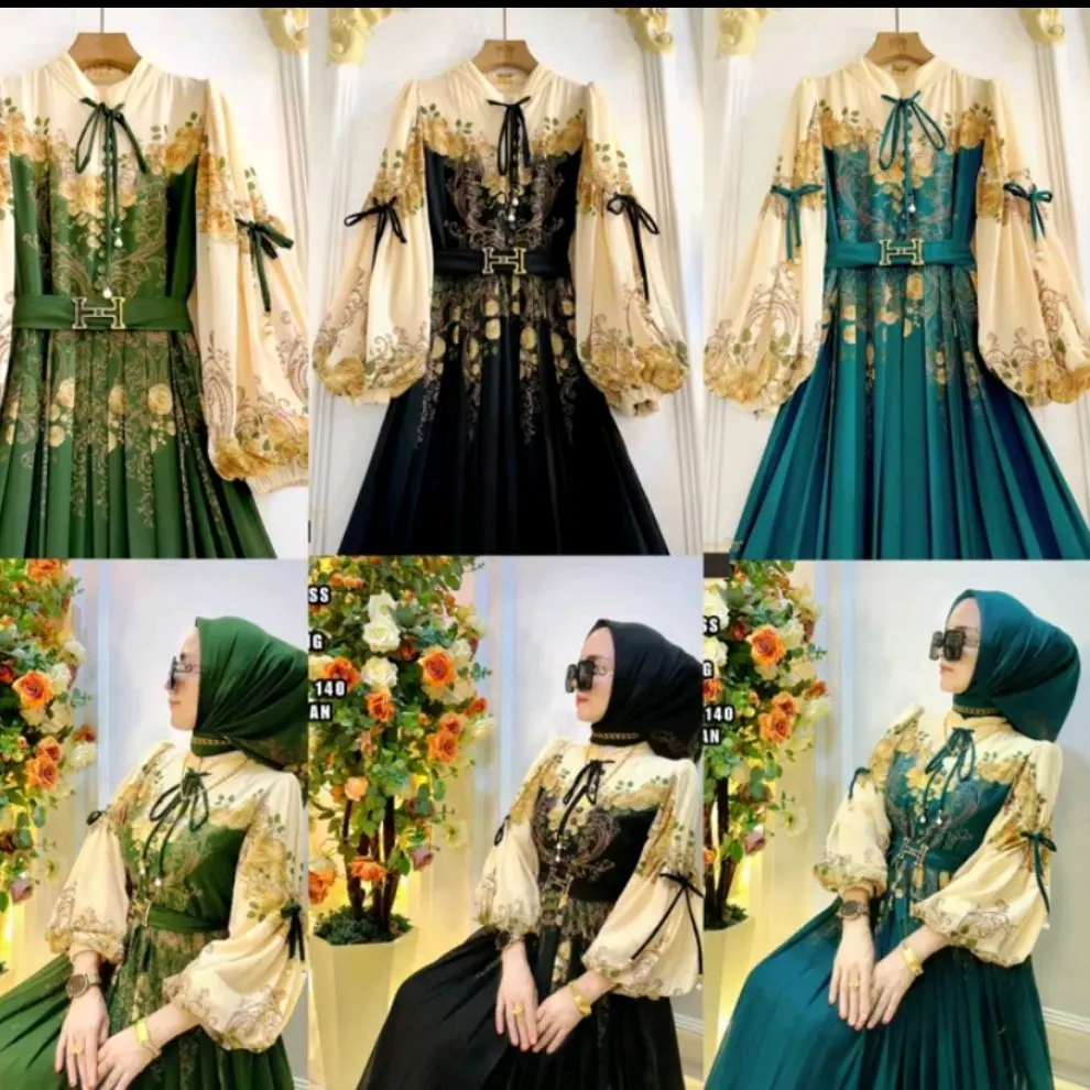 Gamis SHR MAXI DRESS SULTAN Mewah tanpa hijab KODE: NJR