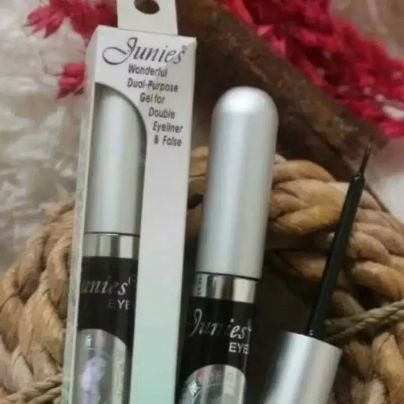￼LEM BULU MATA JUNIES HITAM dan Pinset Tweezer Lurus Bengkok / Jepitan Pinset Bulumata / Pinset Sticker Journal/ Eyelash Extension Pinset Serbaguna Pinset 2
