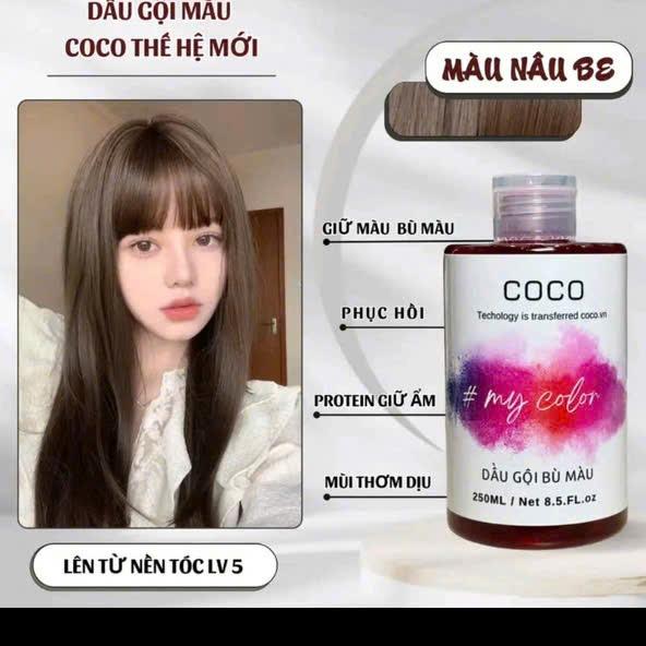 Dầu Gội Màu COCO 4IN1 - Màu Rực Rỡ Cho Tóc Đã Nhuộm, Tẩy - Tăng Cường, Sửa Chữa và Bảo Vệ Tóc - Women, Nữ Chăm Sóc Tóc   nhuộm tóc Đổi Màu Tóc thuôc nhuộm màu bảo vệ màu