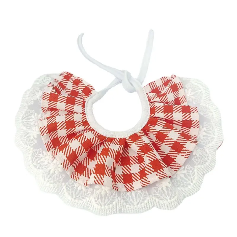 Lace Dog Cat Neckerchief Collar Vintage Scarf Pet Bib Dog Cat Tie Lace Collar Bib Napkin