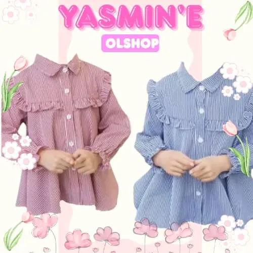 BLOUSE Anak Zanaya Kekinian Bahan katun Salur