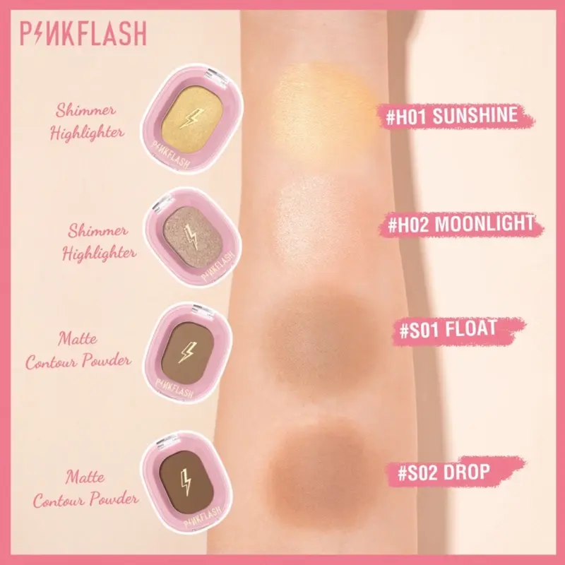 PINKFLASH Soft Pigment Face Contour | PF-F02 | PF - F02 | PINK FLASH - Kelontong Cantik 1
