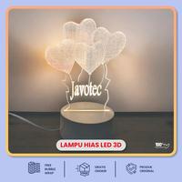 Gambar Lampu Hias LED 3D/Lampu Tidur  Hias/ Acrilyc Tranparan Kaca Javotec Akrilik Kuning Set - Love, Kuning dari GEN@SHOP88 Kota Surabaya 1 Tokopedia