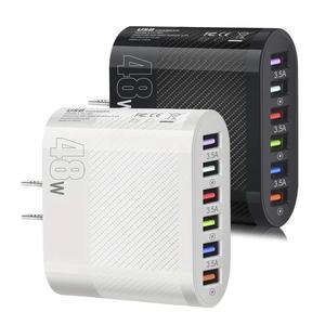 15W 6 USBポート充電器、マルチファンクション充電アダプター、iPhone 15 14 13 12 Pro Max/Pro/XR/8/7/Plus、Samsung Galaxy用ポータブル充電アダプター