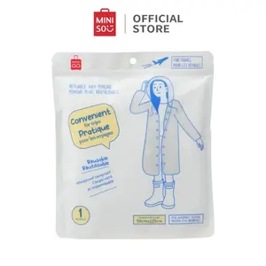 MIniso Raincoat Disposable Rain Ponchos 3 pcs & Disposable Rain Shoe Covers 3 Pairs