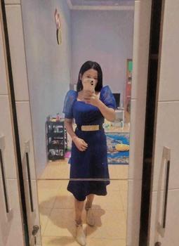 Product Review of Midi Dress Pesta Lengan Pendek Kerah Sweatheart Terbaru Simple Mewah Elegan Bisa Formal Kasual from d**4 0