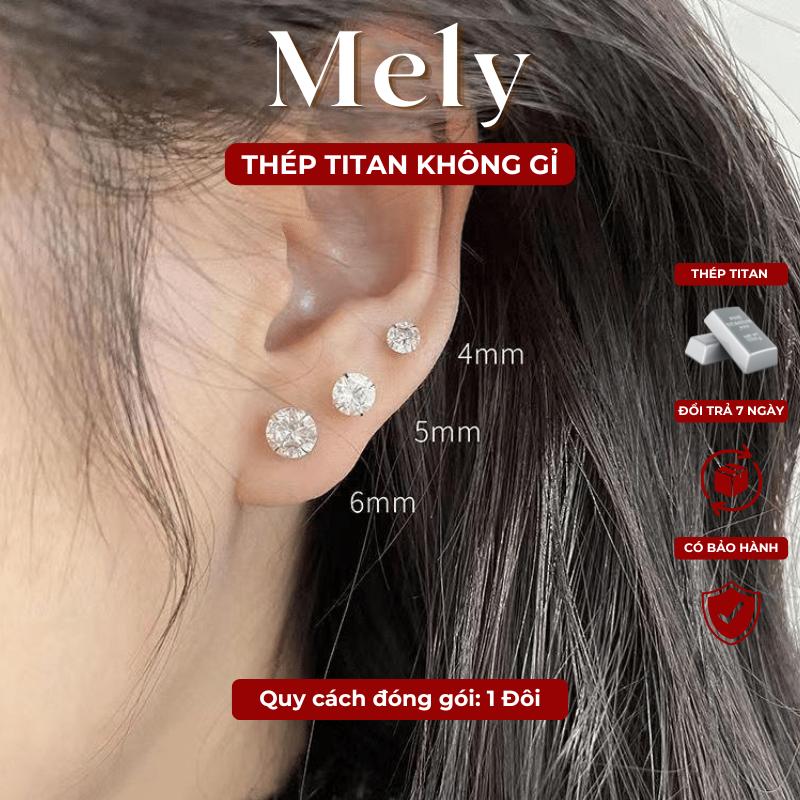 Bông tai thép titan không gỉ đính đá hình vuông cá tính dành cho nam nữ phong…