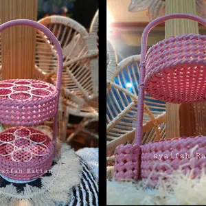 Tempat Aqua rotan 2 susun