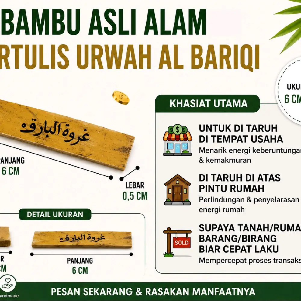 Bambu Asli Alam Ukuran 6 CM x 0,5 CM untuk Taruh di Tempat Usaha & Rumah Mempercepat Transaksi