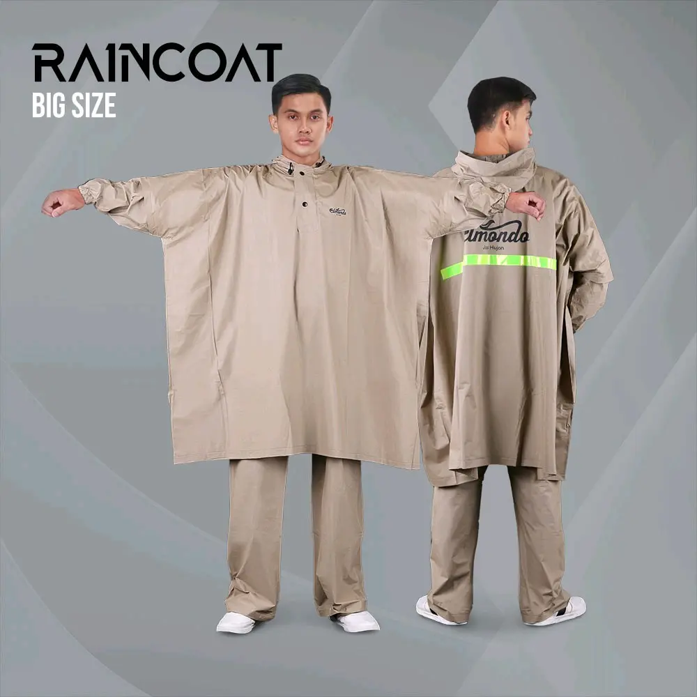 Jas Hujan Ponco Celana Rain.co CL 41 Crem PVC Allsize Pria Wanita