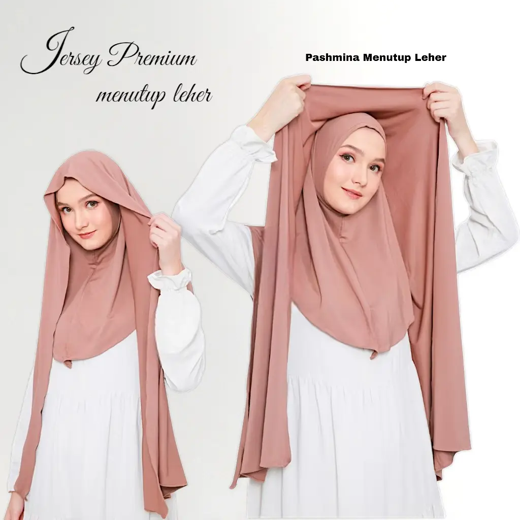 Pashmina Inner Menutup Leher - Pashmina Instan Oval Jersey Leher - Matt Jersey Premium Jilbab