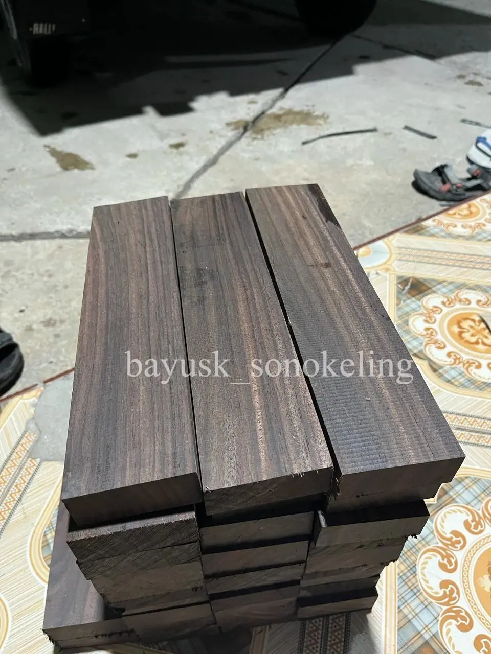 Papan asli sonokeling rosewood full galih ukuran 25 x 7 x 1cm