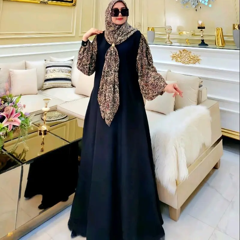 Azra Flower Set hijab by Velino collection Dress Muslim Setelan 3